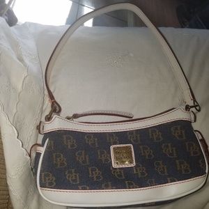 Dooney & Bourke Denim White Trim Demi Bag